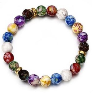 Leisure Ethnic Style Natural Mineral Colorful Beaded Bracelet, Bracelet, color:Multicolor|size:One-size, Noracora