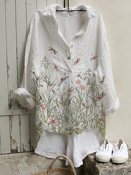 Long Sleeve Floral Blouse, Blouses & Shirts, Roselinlin - Online Catalog