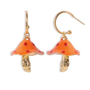 Women's Mushroom Earrings, Earring, color:Golden|size:One-size, Noracora