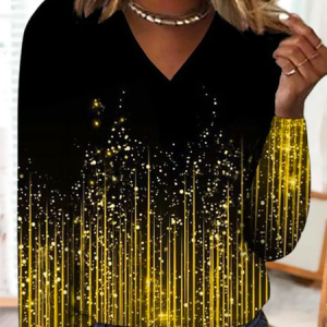 Abstract Printed Party T-Shirt, T-shirts, color:Black|size:XXL, Noracora