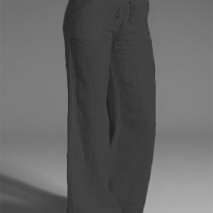 Women's Bootcut Culottes Wide Leg Chinos Cotton Faux Linen Baggy Mid Waist Lightweight Basic Wedding Daily Spring & Fall, Pants, Roselinlin - Online Catalog