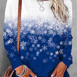 Jersey Loose Casual Long sleeve T-Shirt, T-shirts, color:Blue|size:XXL, Noracora
