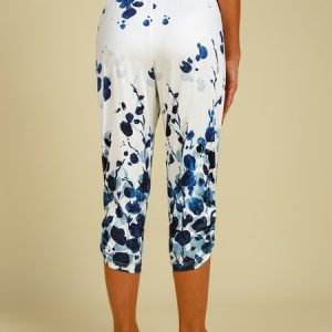 Holiday Floral Leggings, Leggings, color:Blue|size:3XL, Noracora