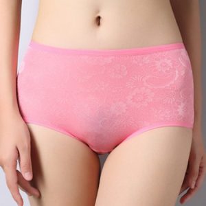 Breathable Comfortable Lace Jacquard Menstruation Physiological Panties, Lingeries, color:Watermelon|size:XXL, Noracora