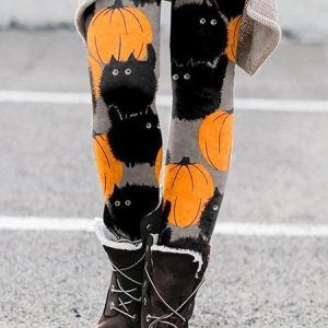 Halloween Casual Tight High Elasticity Leggings, Leggings, color:Multicolor|size:XXL, Noracora