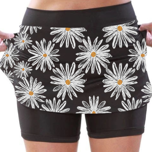 Vacation Floral Loose Pants, Leggings, color:Black-white|size:3XL, Noracora