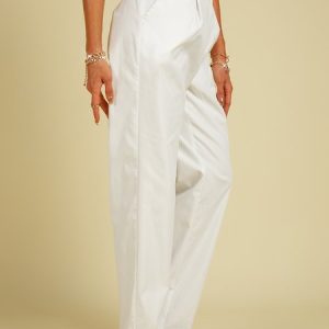 Plain Pants, Pants, color:White|size:3XL, Noracora