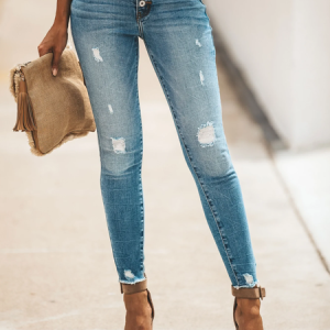 Plain Casual Denim Jeans, Denim&Jeans, color:Blue|size:XXL, Noracora