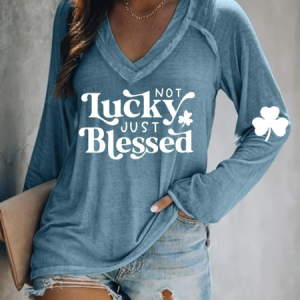 Casual Text Letters T-Shirt, T-shirts, color:Blue|size:5XL, Noracora