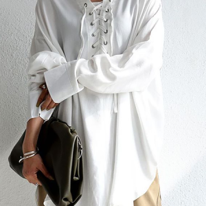 Plus size Casual Plain Tops, Blouses, color:White|size:3XL, Noracora