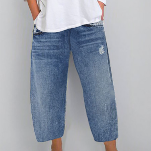 Casual Capri Baggy Jean, Denim&Jeans, color:Blue|size:3XL, catalog Noracora shop