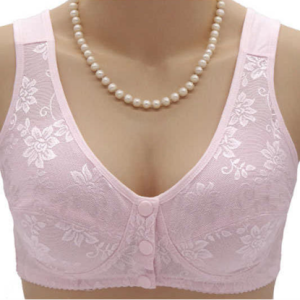 Casual Lace Buckle Plain Bra & Bralette, Lingeries, color:Pink|size:44/100B, Noracora