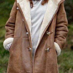 Jacket Casual Long Sleeve Cotton-Blend Hoodie Coat, Coats, color:Brown|size:XXL, Noracora