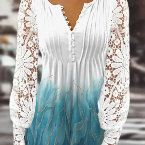 Loose Lace Casual Ethnic Top TUNIC, Tops, color:White|size:XXL, Noracora