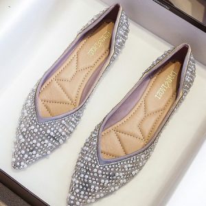 All Season Synthetic Leather Shallow Shoes, Flats/Loafers, color:Purple|size:43, Noracora