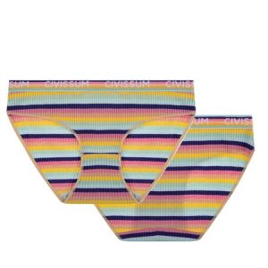 Pride Month Breathable Comfort Color Stripe Panty, Lingeries, color:Yellow|size:4XL, Noracora