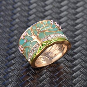 Vintage Epoxy Epoxy Diamond Tree of Life Ring, Ring, color:As Picture|size:10, Noracora