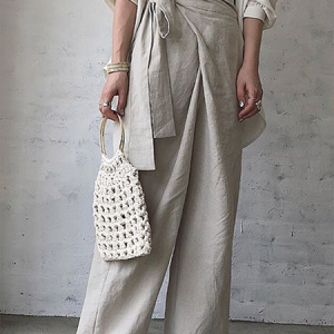 Plain Casual Pants, Pants, color:Gray|size:3XL, Noracora