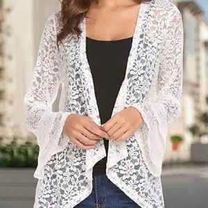 Plain Wrap Loose Casual Kimono, Kimono, color:White|size:XXL, Noracora
