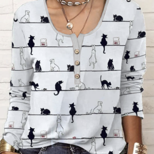 Loose Crew Neck Casual T-Shirt, T-shirts, color:Multicolor|size:XXL, Noracora