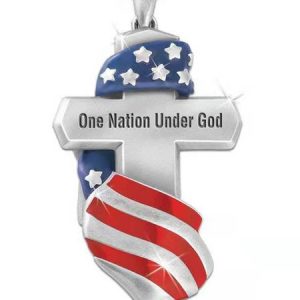 Alloy American Flag Personalized Necklace, Necklace, color:1|size:One-size, Noracora