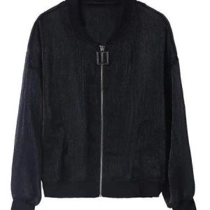 Buckle Casual Plain UPF Kimono, Kimono, color:Black|size:4XL, Noracora