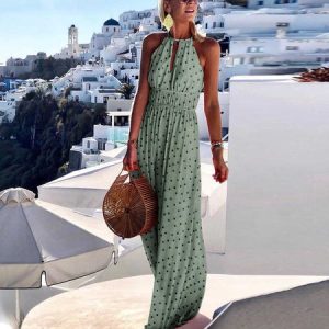 Regular Fit Boho Cotton Jumpsuit, Jumpsuits&Rompers, color:Aqua|size:XL, Noracora