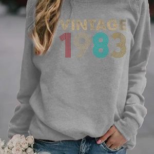 Casual Crew Neck Jersey Loose Sweatshirt, Hoodies & Sweatshirts, color:Gray|size:3XL, Noracora