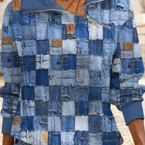 Casual Loose Zipper Sweatshirt, Hoodies & Sweatshirts, color:Blue|size:XXL, Noracora