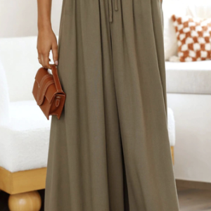 Plain Casual Loose Pants, Pants, color:Green|size:XXL, Noracora