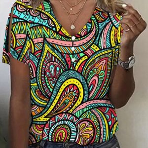 Casual Ethnic Loose Shirt, Blouses, color:Color3|size:4XL, Noracora