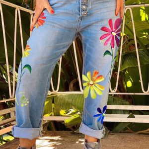 Casual Denim Loose Denim&jeans, Denim&Jeans, color:Blue|size:3XL, Noracora