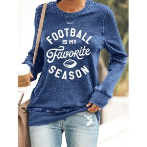 Casual Letter Pattern Sweatshirt, Hoodies & Sweatshirts, color:Blue|size:3XL, Noracora