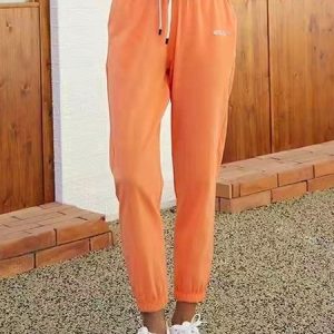 Casual Plain Pockets Quick Dry Sweatpants & Joggers, Pants, color:Orange|size:3XL, Noracora
