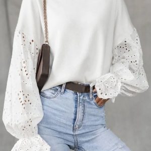 Crew Neck Cotton Plain Casual Sweatshirt, Hoodies & Sweatshirts, color:White|size:XXL, Noracora