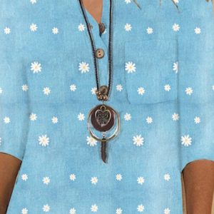 Loose Casual Stand Collar Denim Blouses, Blouses, color:Blue|size:3XL, Noracora