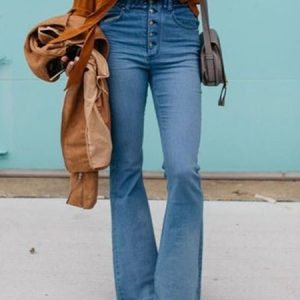 Vintage casual denim flared Jeans, Denim&Jeans, color:Blue|size:XXL, Noracora