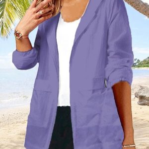 Casual Regular Fit Kimono, Kimono, color:Purple|size:5XL, Noracora