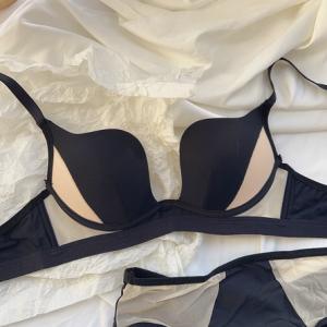 Sexy Plain Bra & Panty Set, Lingeries, color:Black|size:XXL, Noracora
