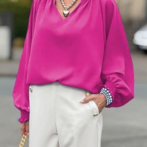 Plain Urban Shirt, Blouses, color:Deep Pink|size:XL, Noracora