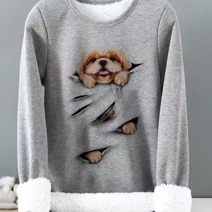 Fluff/Granular Fleece Fabric Loose Dog Tunic T-Shirt, Hoodies & Sweatshirts, color:Gray|size:XXL, Noracora