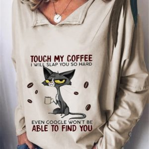 Casual Long Sleeve Printed Top T-shirt, T-shirts, color:Apricot|size:3XL, Noracora