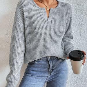 Wool/Knitting Casual Loose Sweater, Sweaters, color:Gray|size:L, Noracora