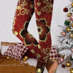 Tight Floral Casual Leggings, Leggings, color:Multicolor|size:XXL, Noracora