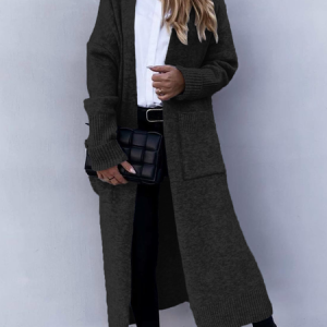 Knitted Sweater Cardigan Casual Coat, Cardigans, color:Black|size:XXL, Noracora