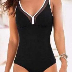Casual Plain One-Piece, One-pieces, color:Black|size:XXL, Noracora