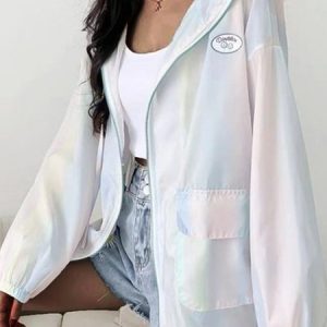 UPF Jacket Ombre Hoodie Casual Trench Coat, Jackets, color:Multicolor|size:XXL, Noracora