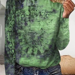 Abstract Long Sleeve Crew Neck Casual T-Shirt, Long sleeves, Lilicloth.com