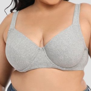 Casual Floral Bra & Panty Set, LINGERIES, color:Gray|size:4X, Noracora
