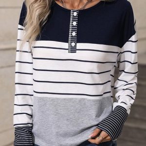 Casual Crew Neck Jersey T-Shirt, T-shirts, color:Multicolor|size:XXL, Noracora
